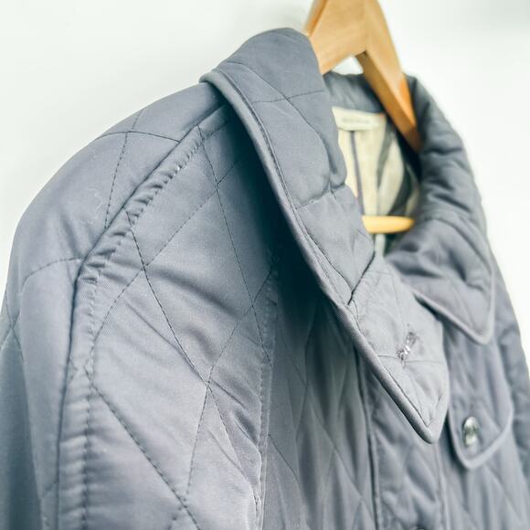 Burberry Puffer Jacket Coat Purple Nova Check Down Quilted Short Diamond LW - Picture 10 of 12